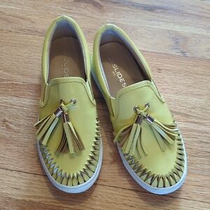 Yellow J/Slides Shoes with Tassels